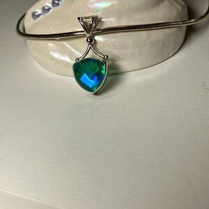 Pendant by Sajen of Rainbow Quartz Set in Sterling Silver